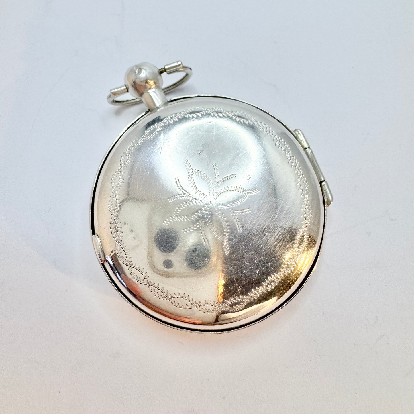 Sweden 1891. Antique Victorian Solid Silver Vinaigrette Locket Pendant.