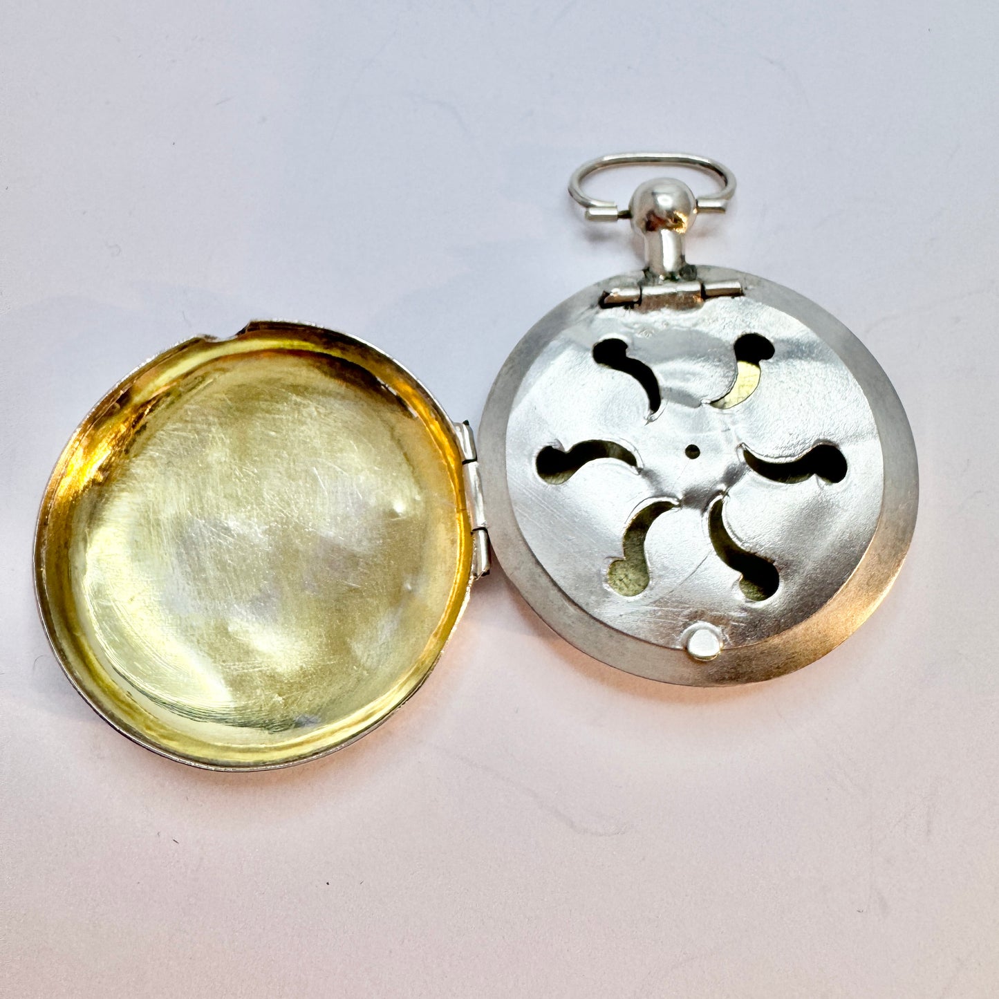 Sweden 1891. Antique Victorian Solid Silver Vinaigrette Locket Pendant.