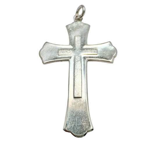 H.Kaksonen, Finland 1947. Vintage Solid Silver Cross Pendant.