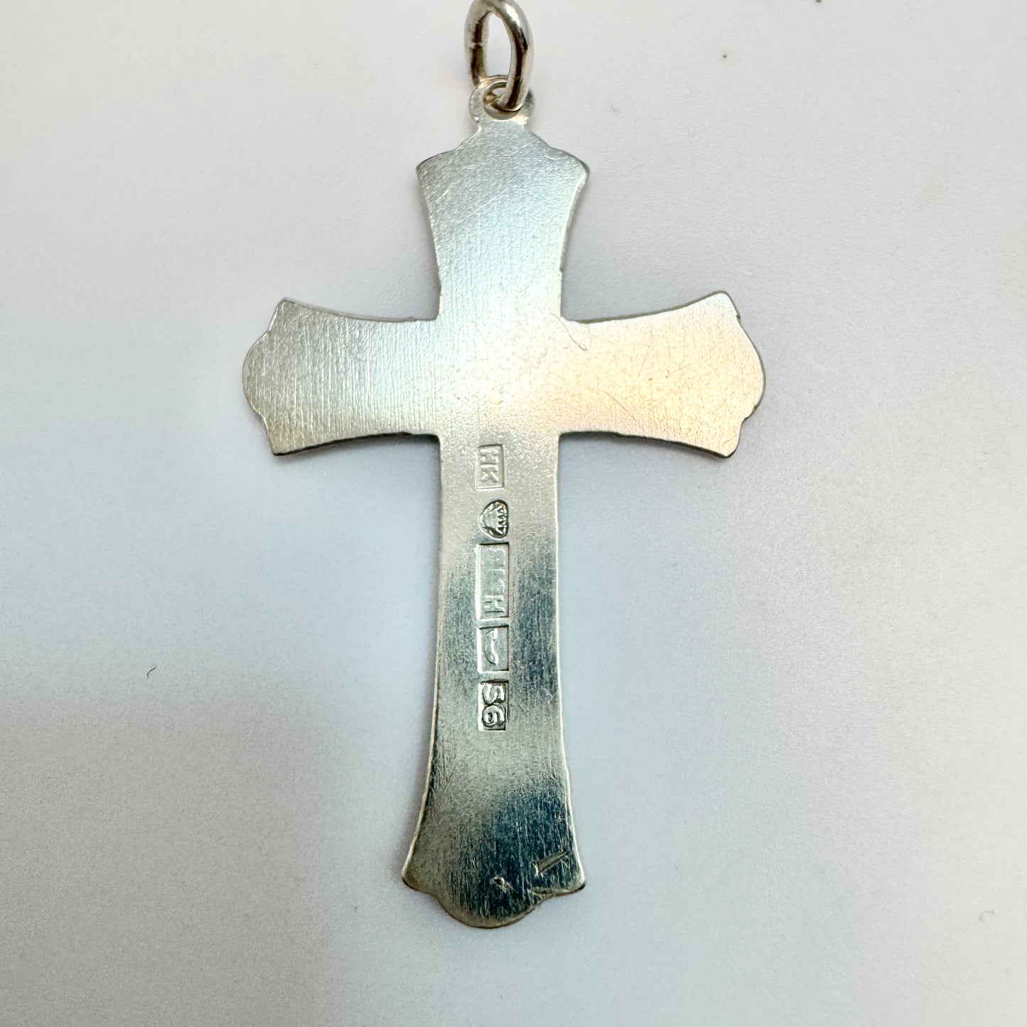 H.Kaksonen, Finland 1947. Vintage Solid Silver Cross Pendant.