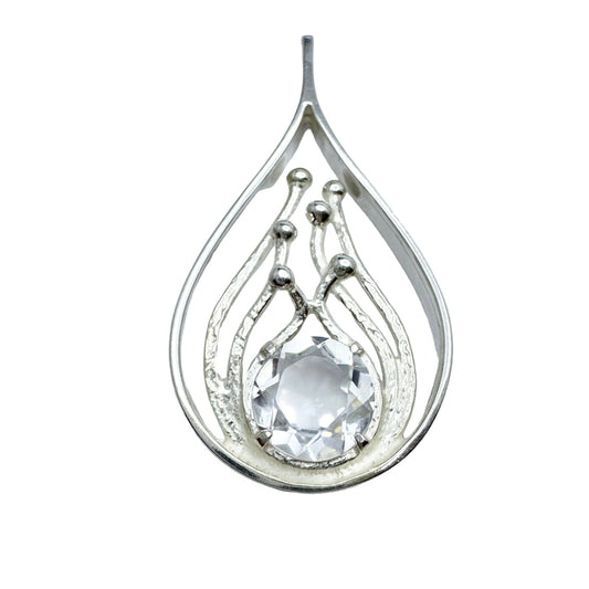 Victor Janson, Sweden. Vintage Sterling Silver Rock Crystal Pendant.