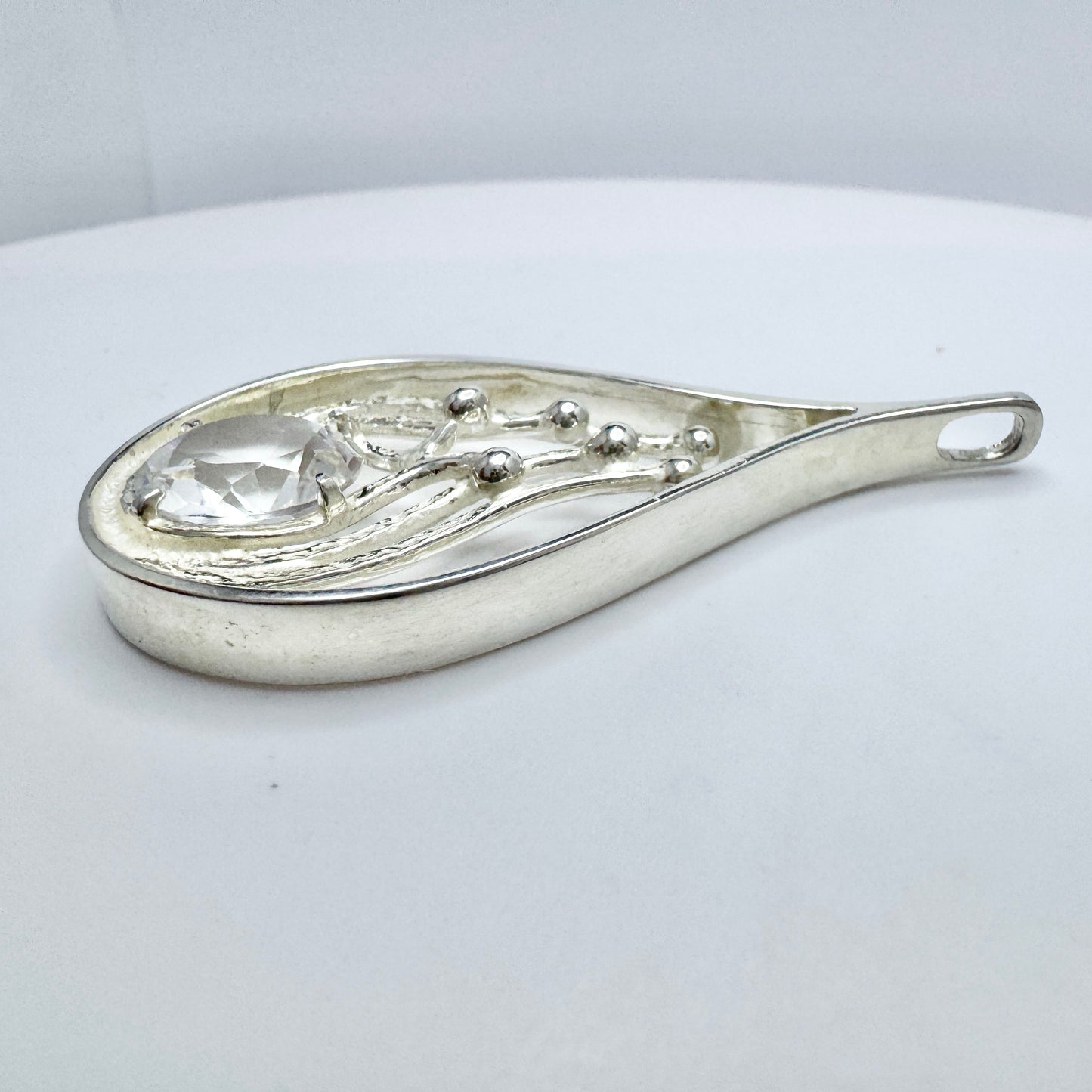 Victor Janson, Sweden. Vintage Sterling Silver Rock Crystal Pendant.