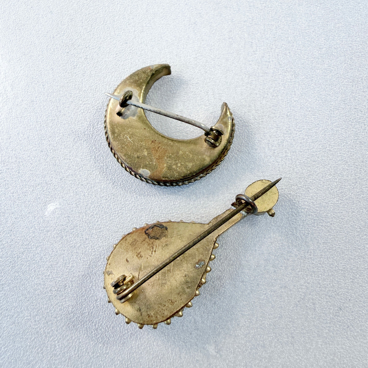 Italy 1940-50s. Two Vintage Micro Mosaic Brooches.