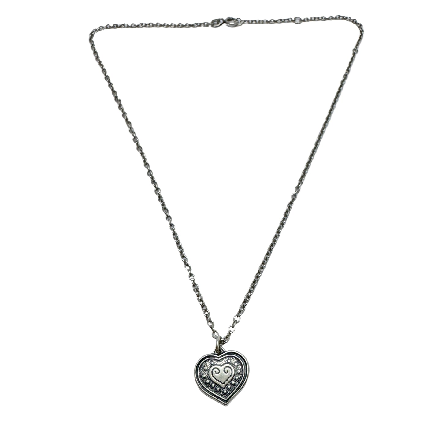 Kalevala Koru, Finland. Vintage Sterling Silver Heart Pendant Necklace.