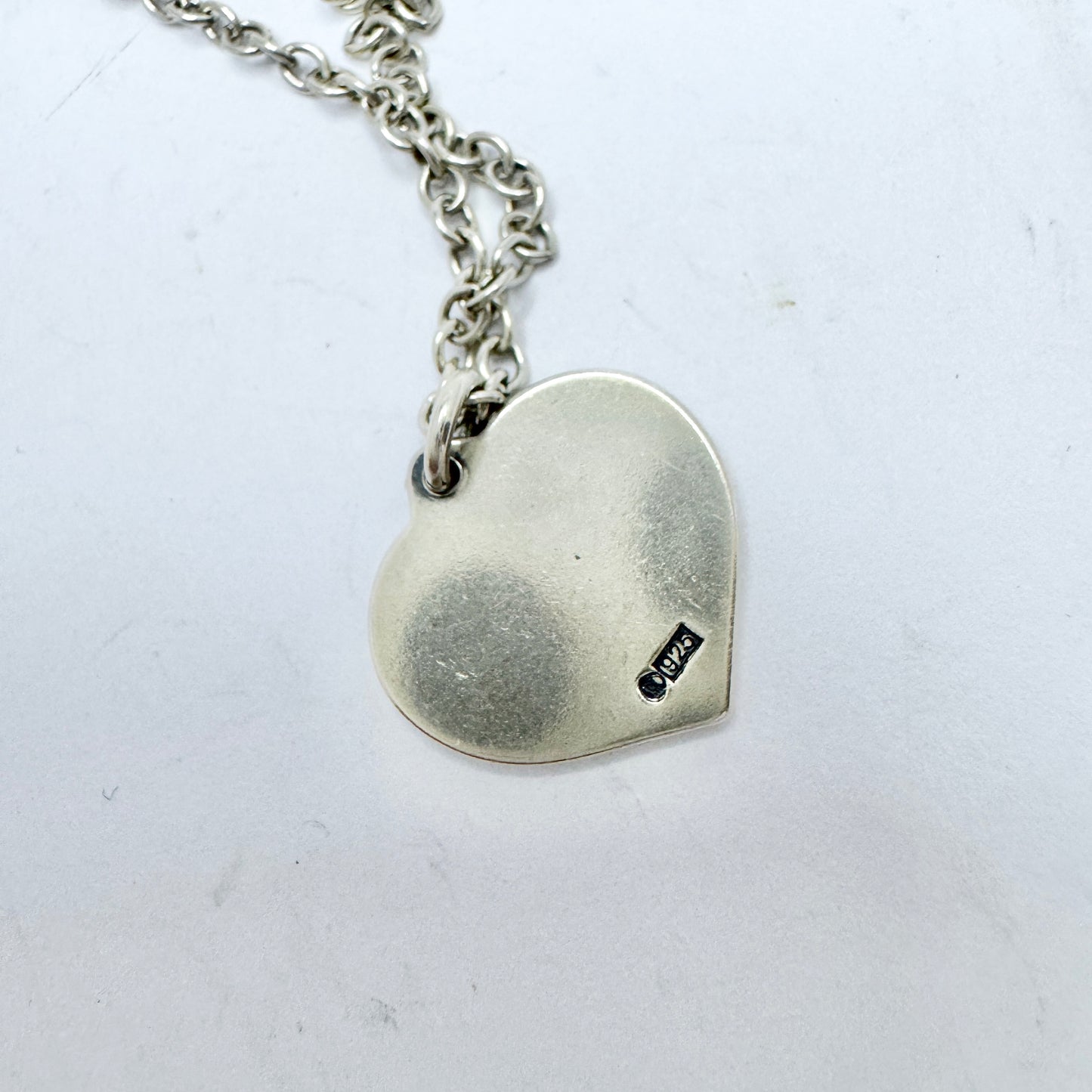 Kalevala Koru, Finland. Vintage Sterling Silver Heart Pendant Necklace.