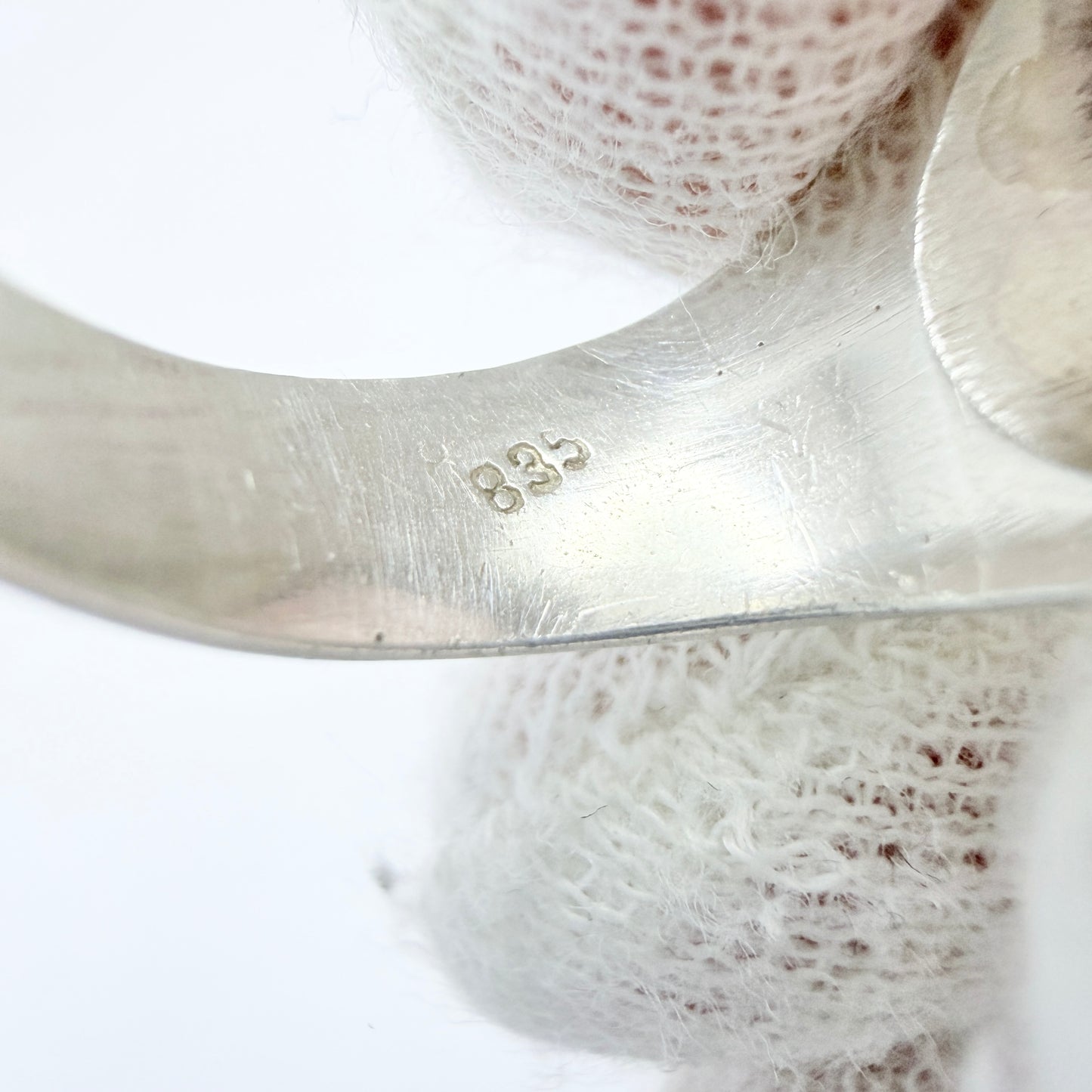 Vintage c 1960. Solid SIlver Rose Quartz Ring.