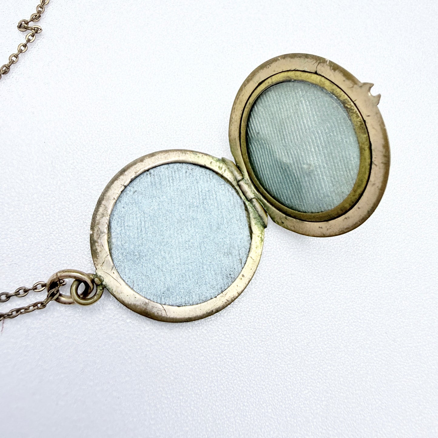 Antique Art Nouveau Gilt Metal Locket Pendant.