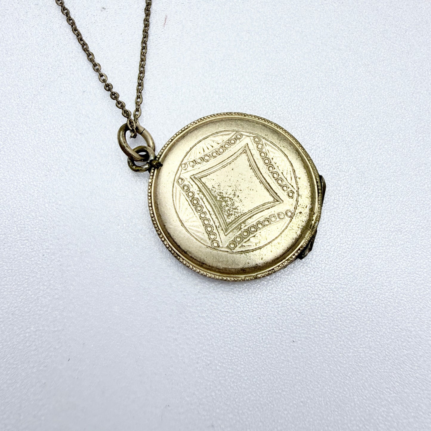 Antique Art Nouveau Gilt Metal Locket Pendant.