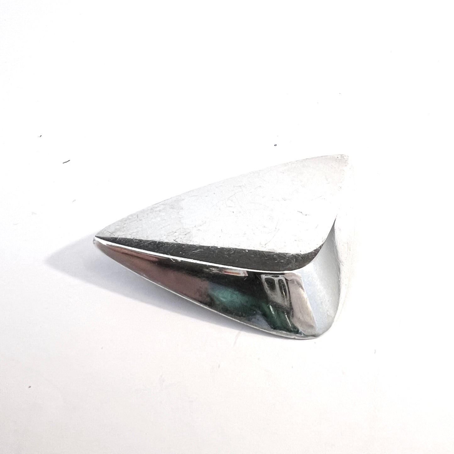 Hans Hansen, Denmark 1960s. Large Modernist Sterling Silver Brooch. Design 118.