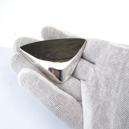 Hans Hansen, Denmark 1960s. Large Modernist Sterling Silver Brooch. Design 118.