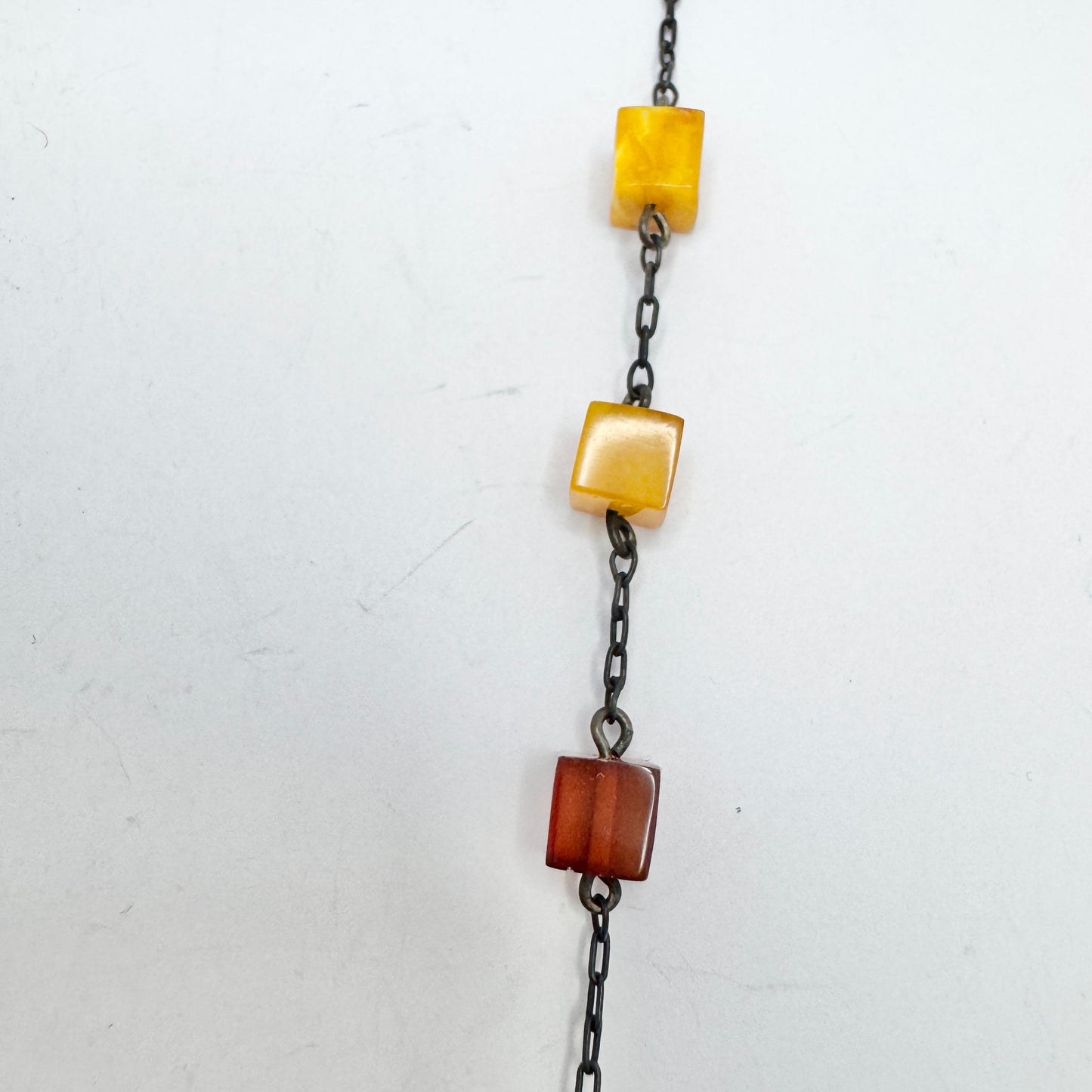 USSR. Vintage 875 Silver Baltic Amber Bib Necklace.