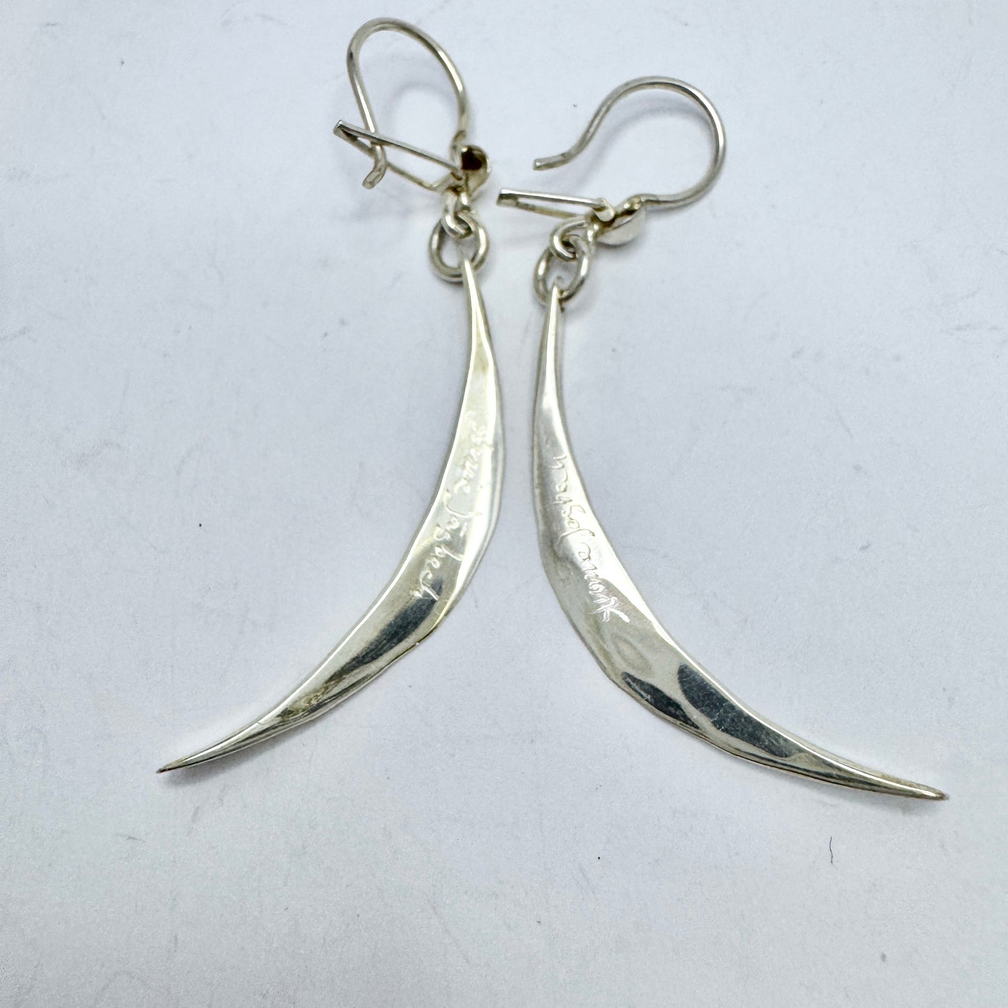 Annie Jägbeck, Sweden 1980s. Vintage Sterling Silver Earrings. Signed