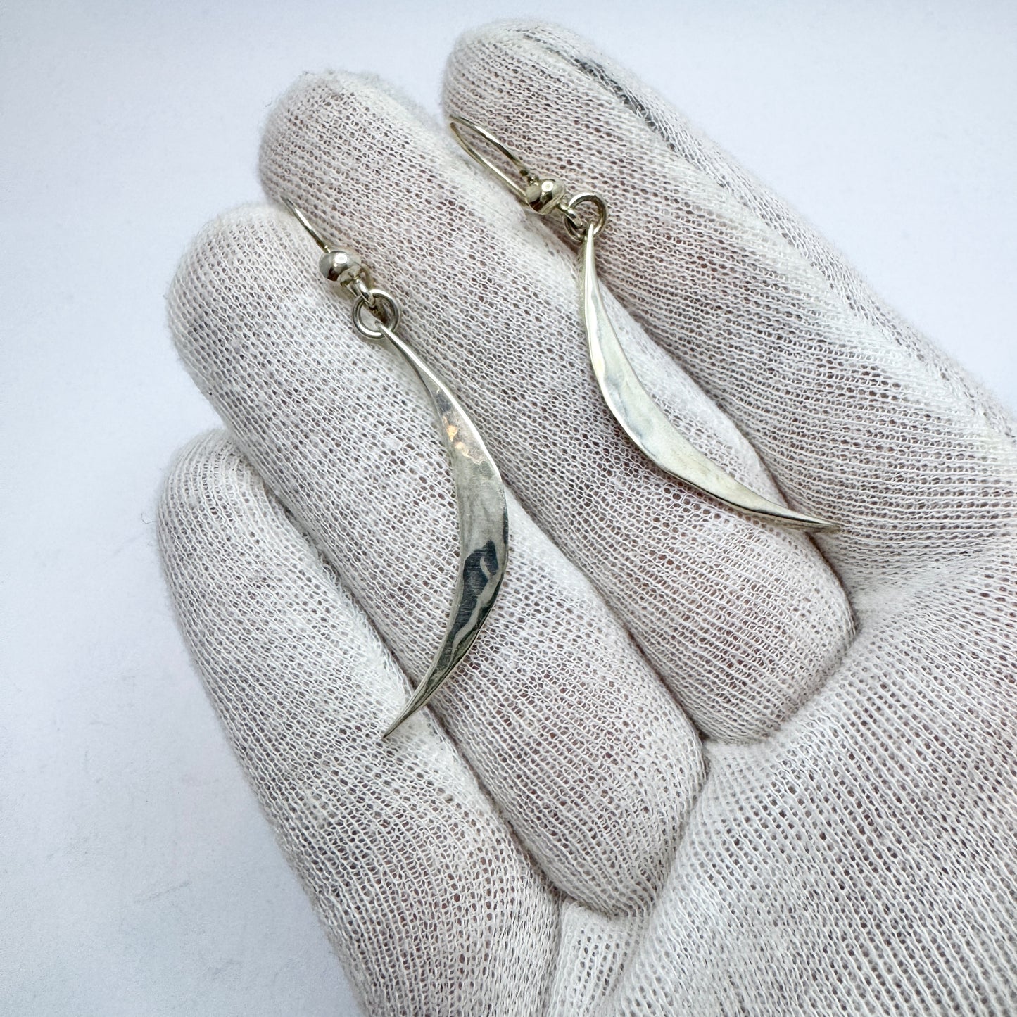 Annie Jägbeck, Sweden 1980s. Vintage Sterling Silver Earrings. Signed