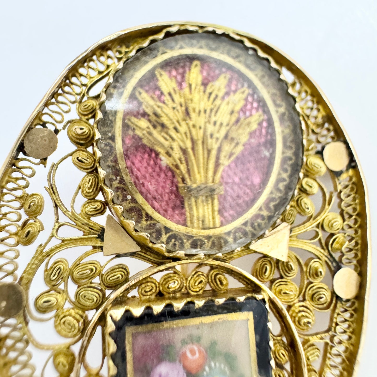 Axel Gabriel Estberg, Sweden ca 1830. Antique Empire 18k Gold Brooch,