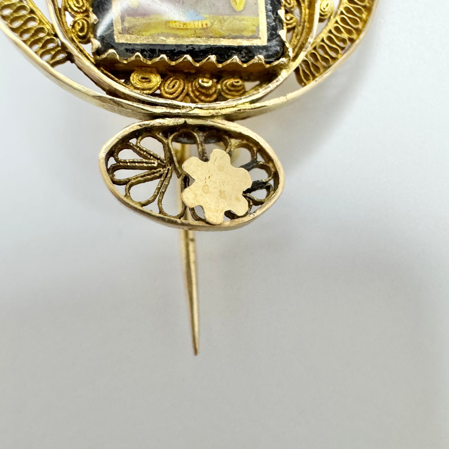 Axel Gabriel Estberg, Sweden ca 1830. Antique Empire 18k Gold Brooch,