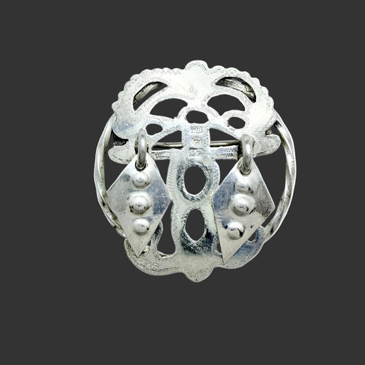Tycho Brandt, Sweden 1916. Antique Silver Sami / Laplander Brooch.
