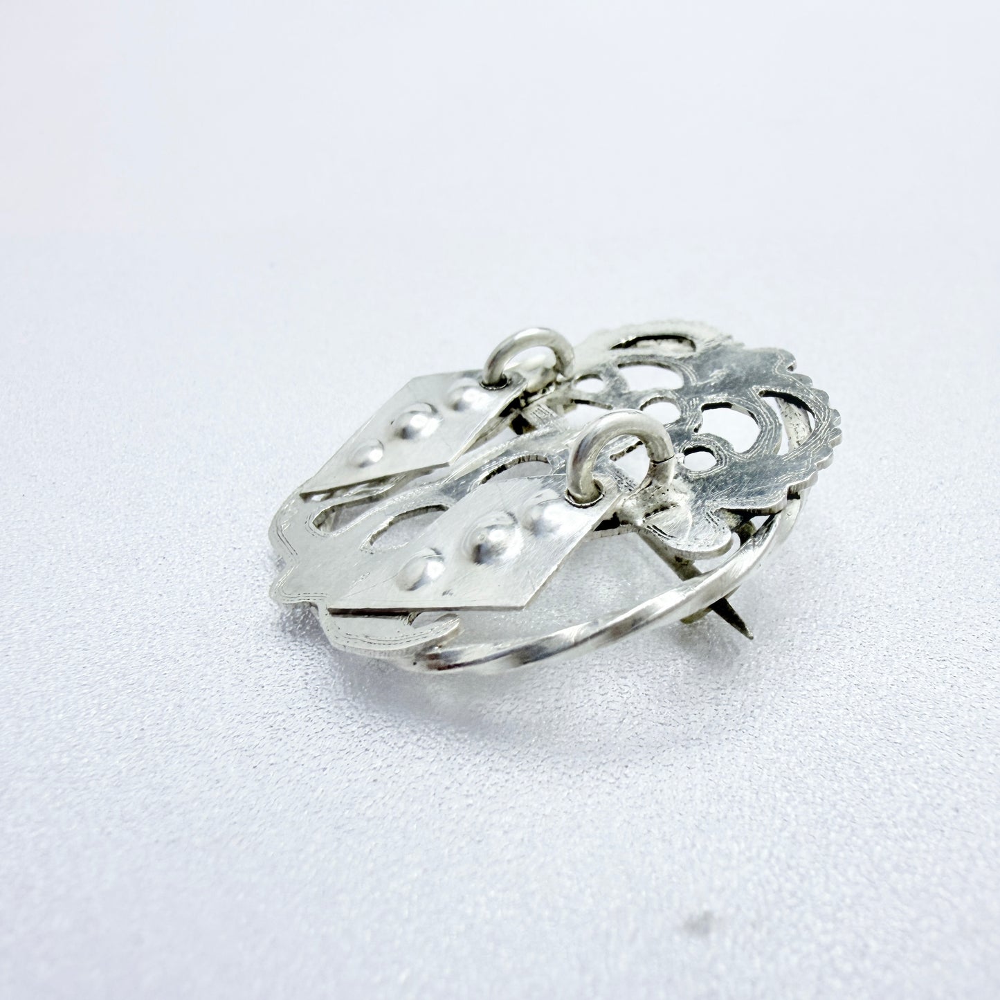 Tycho Brandt, Sweden 1916. Antique Silver Sami / Laplander Brooch.