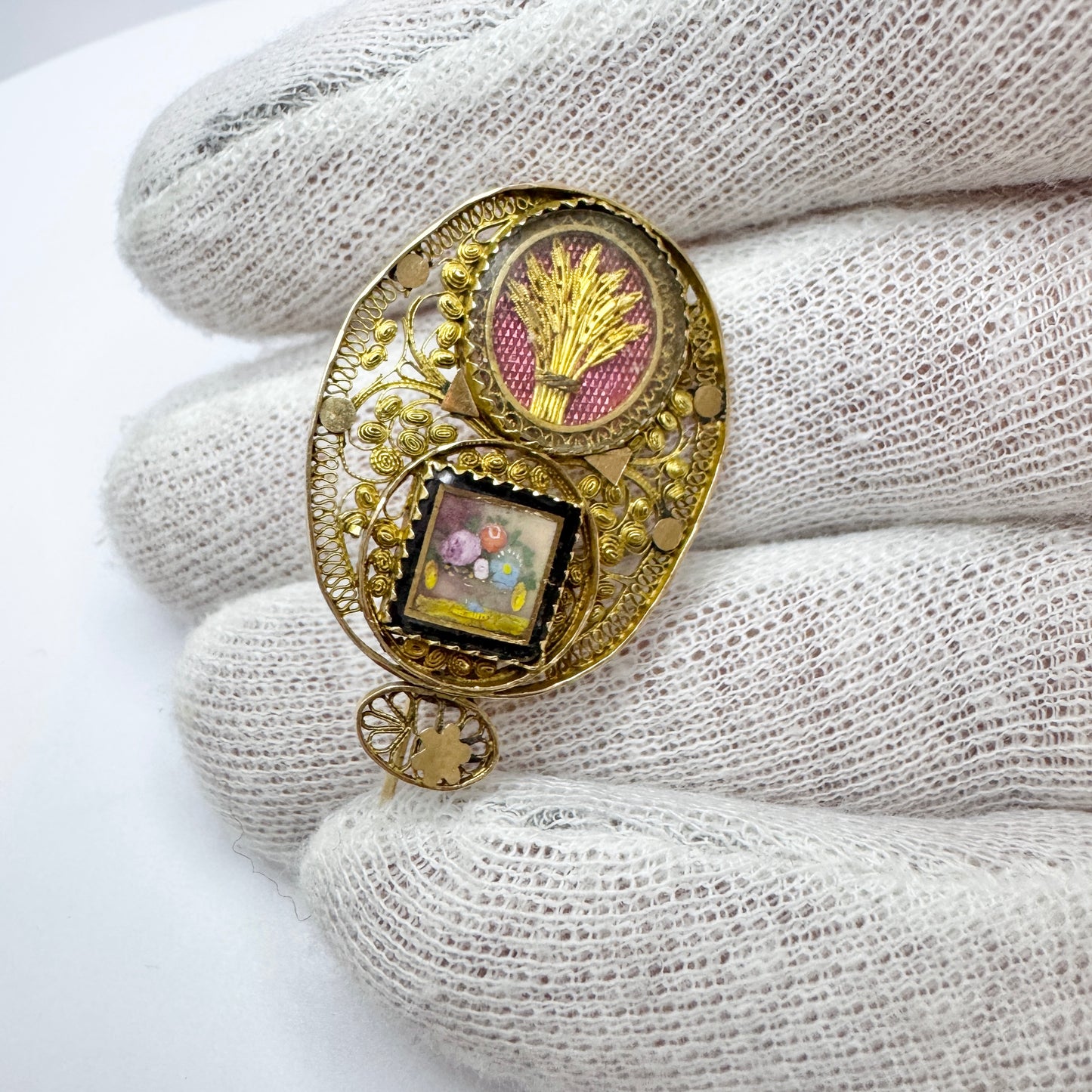 Axel Gabriel Estberg, Sweden ca 1830. Antique Empire 18k Gold Brooch,