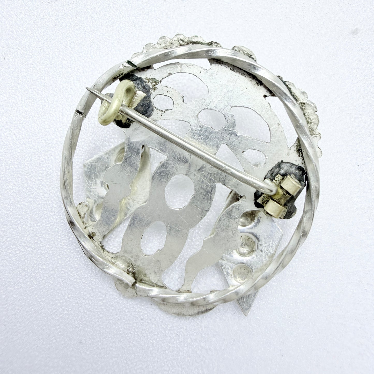 Tycho Brandt, Sweden 1916. Antique Silver Sami / Laplander Brooch.