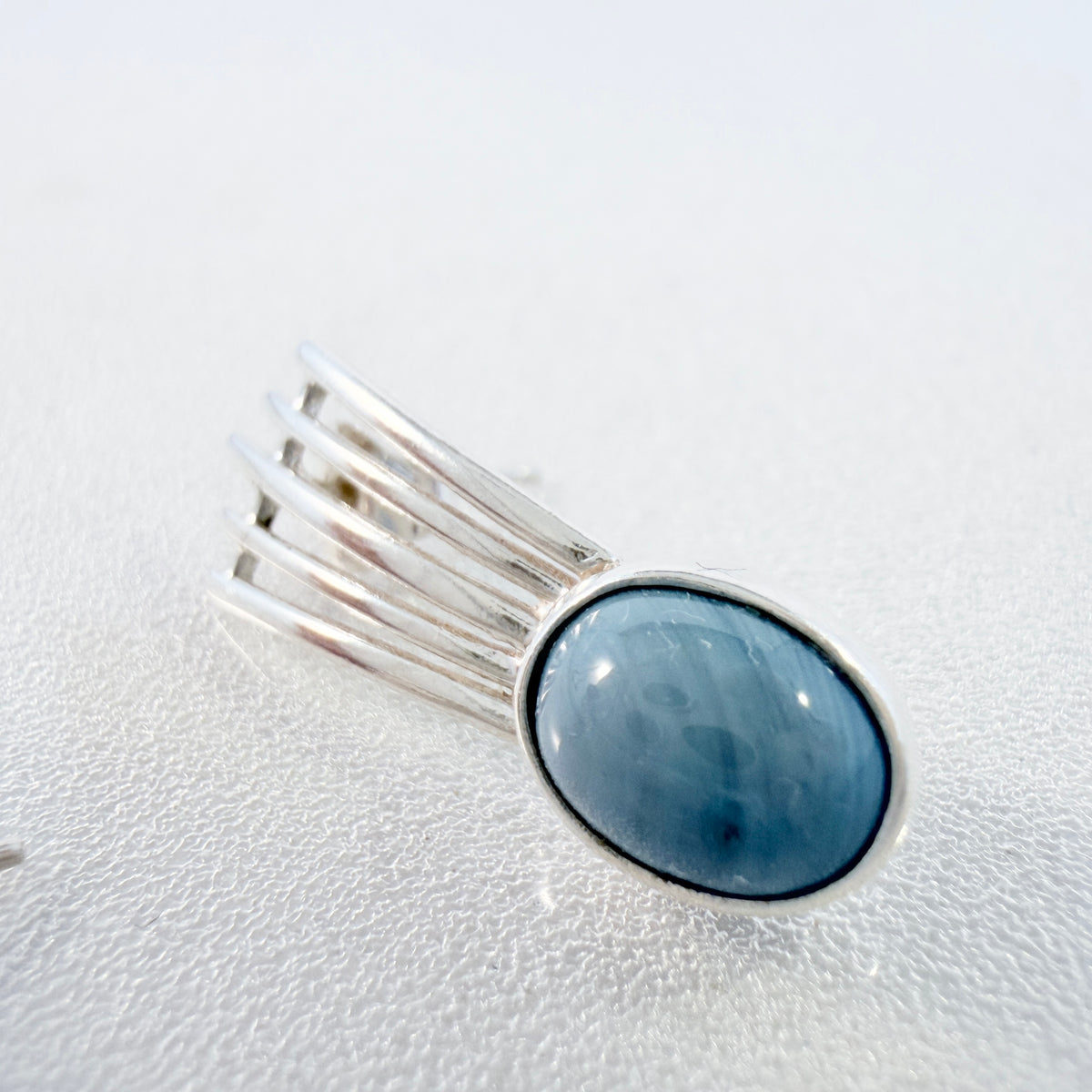 O Nordström, Sweden ca 1960s. Sterling Silver Bergslagen-stone Earrings.