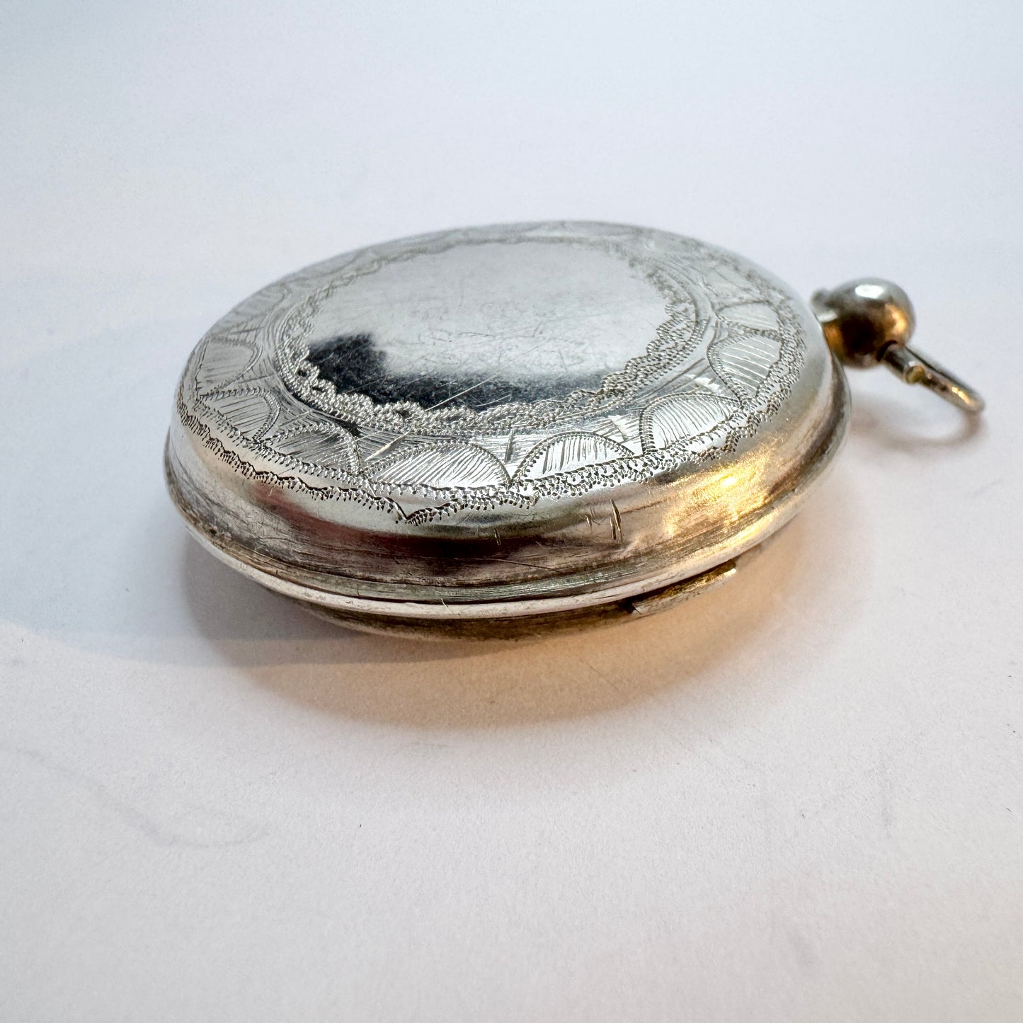 Sweden 1882. Antique Victorian Solid Silver Vinaigrette Locket Pendant.