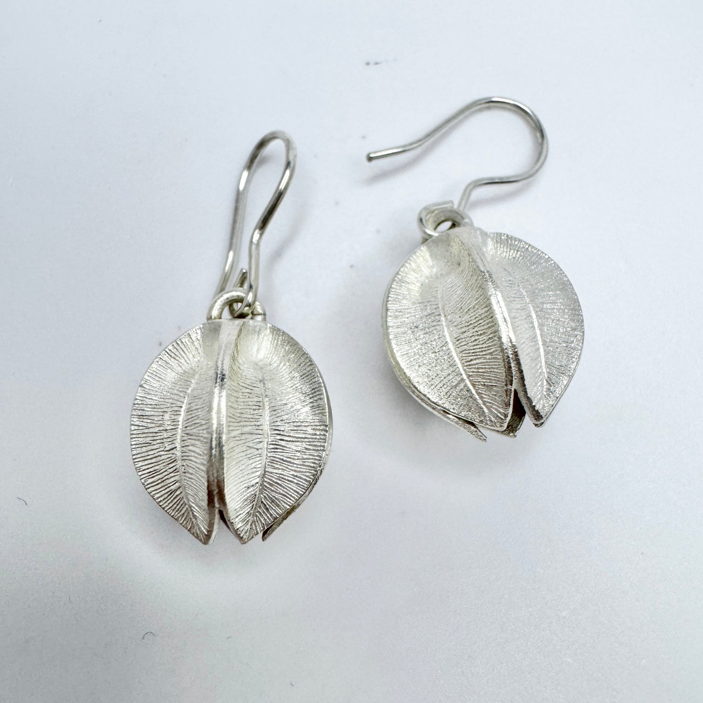 Kalevala Koru, Finland Vintage Sterling Silver Snow Flower Earrings