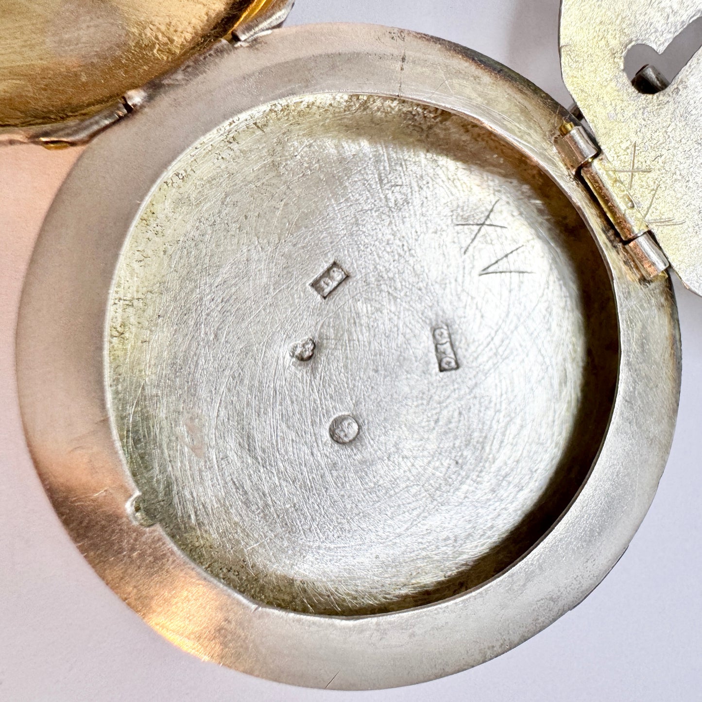 Sweden 1882. Antique Victorian Solid Silver Vinaigrette Locket Pendant.