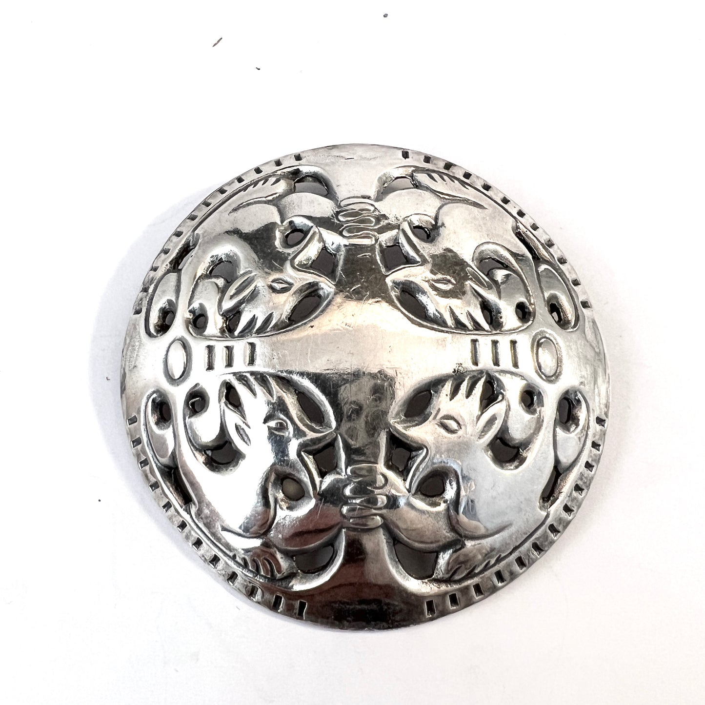 Kalevala Koru, Finland 1973. Very Large Vintage Sterling Silver Brooch.