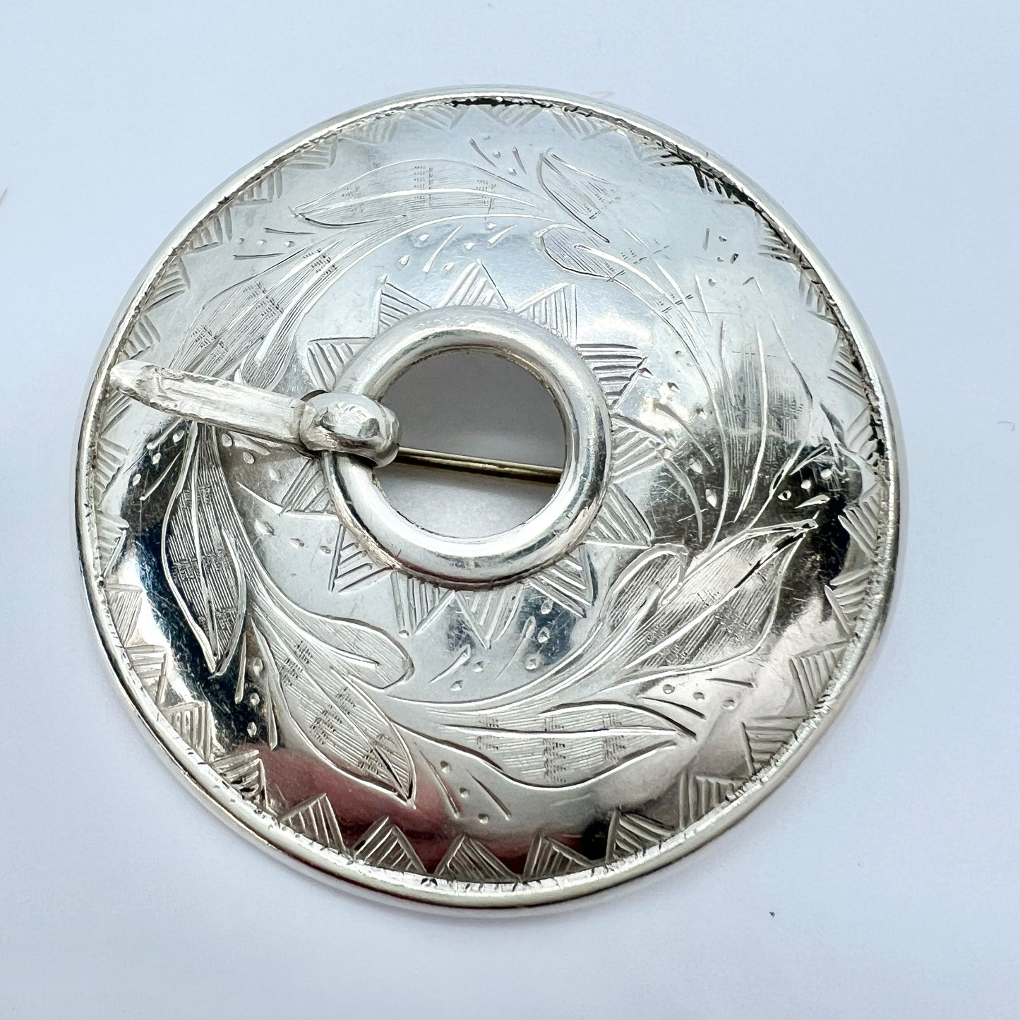 Wilhelm Porthan, Finland 1891. Antique Solid Silver Shield Brooch.
