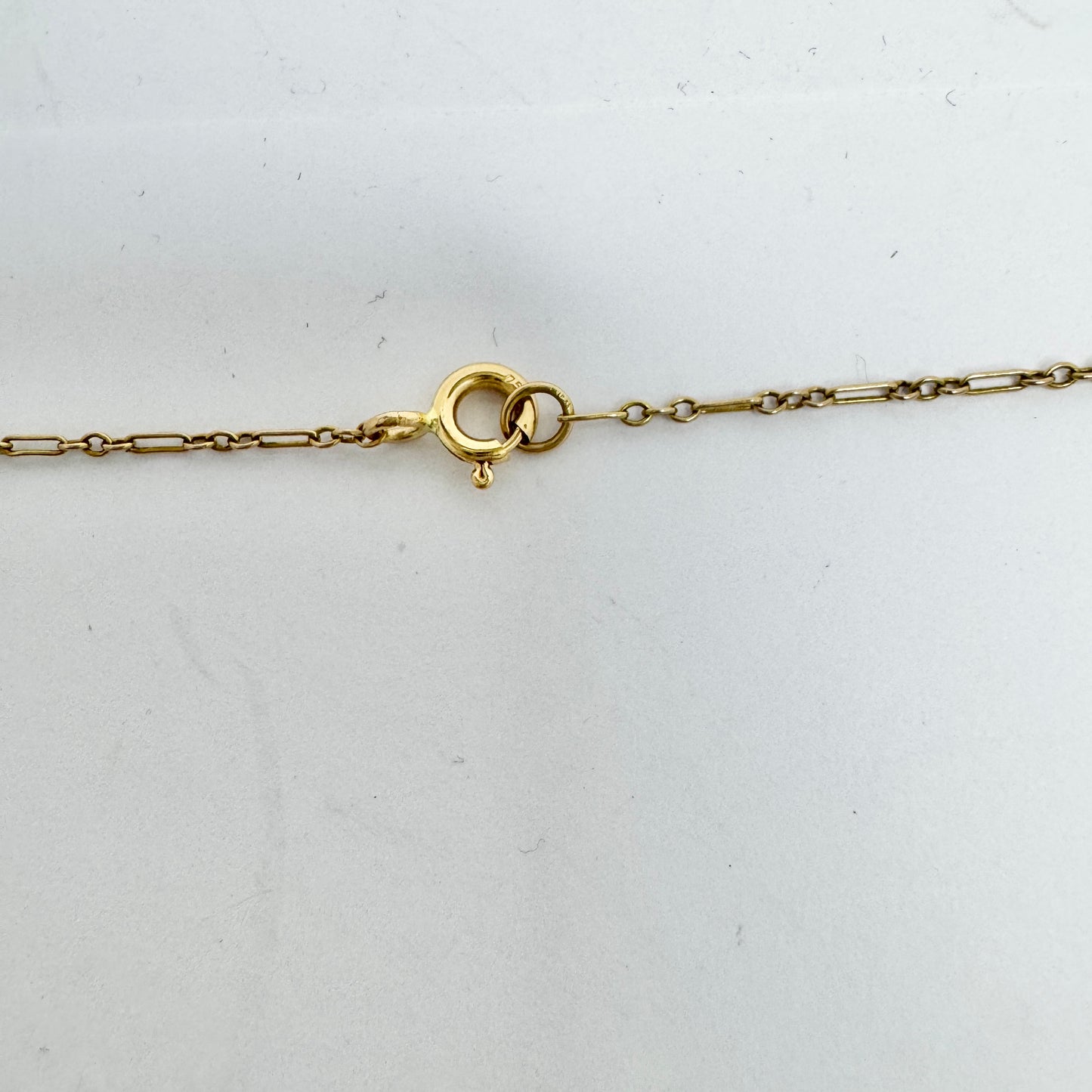 Antique Jugendstil 14k Gold Diamond Pearl Pendant Necklace.