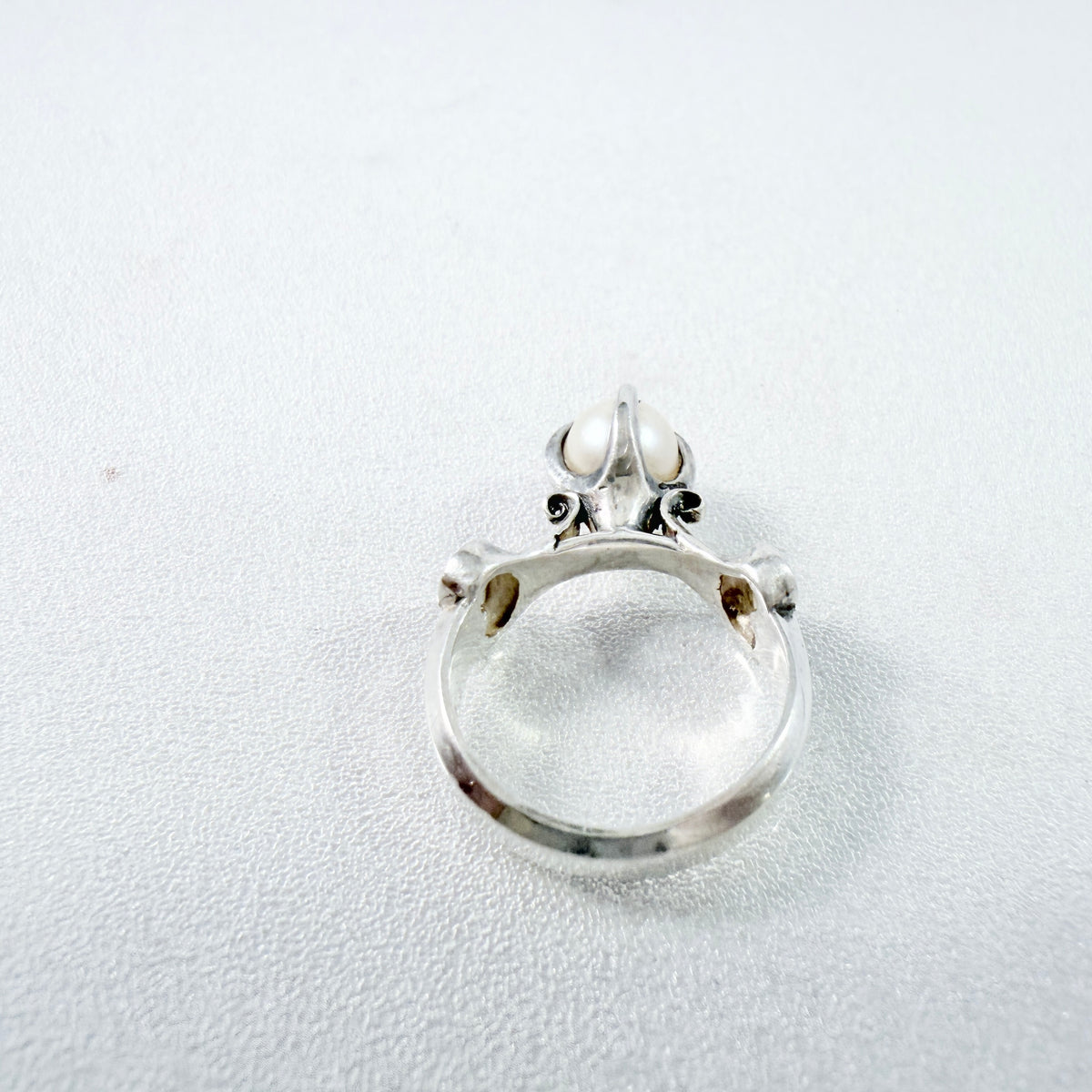 Bengt Hallberg, Sweden. Vintage Viking Copy Sterling Silver Pearl Ring