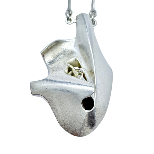Björn Weckström for Lapponia, Finland 1977. Vintage Sterling Silver Pendant Necklace. Design Augria