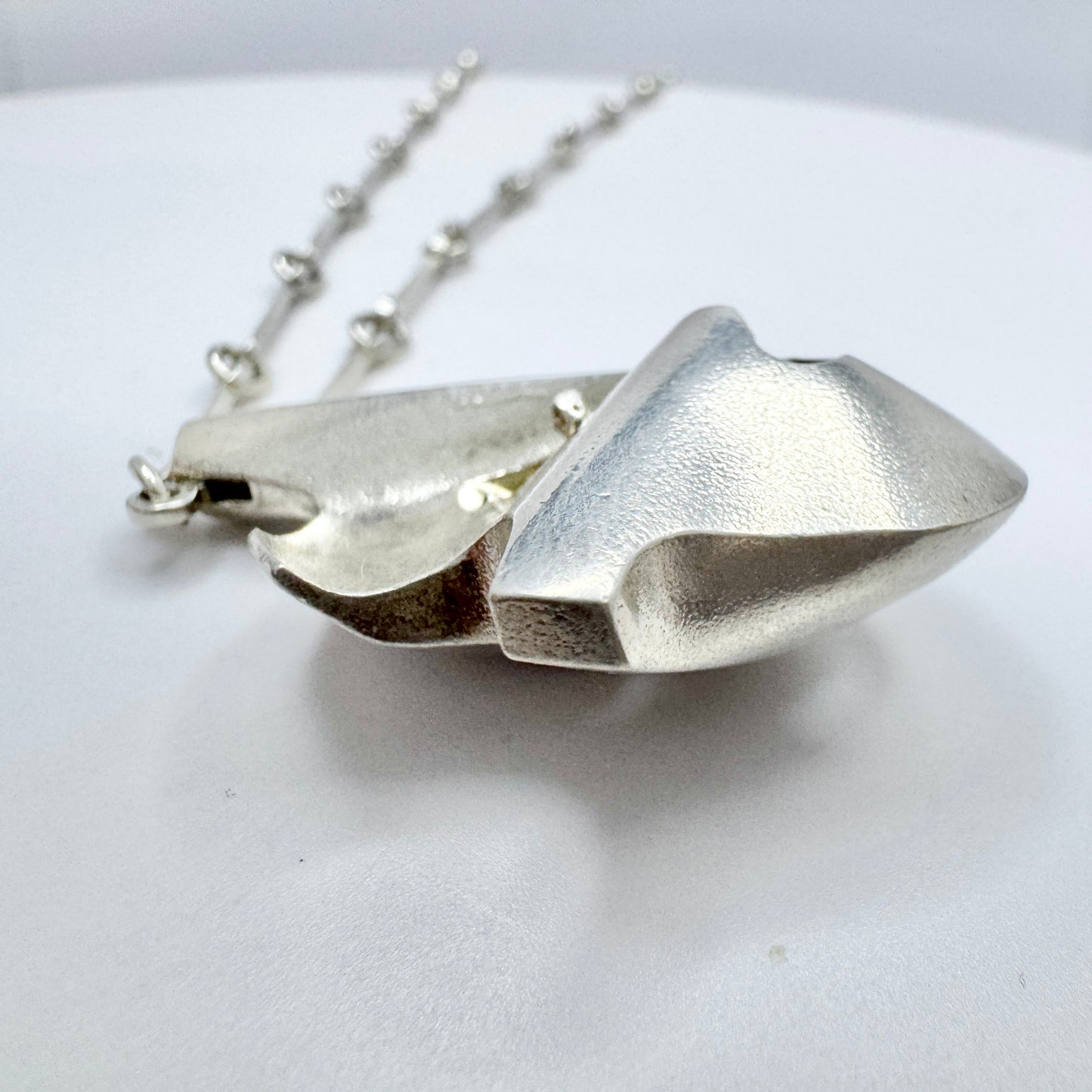 Björn Weckström for Lapponia, Finland 1977. Vintage Sterling Silver Pendant Necklace. Design Augria