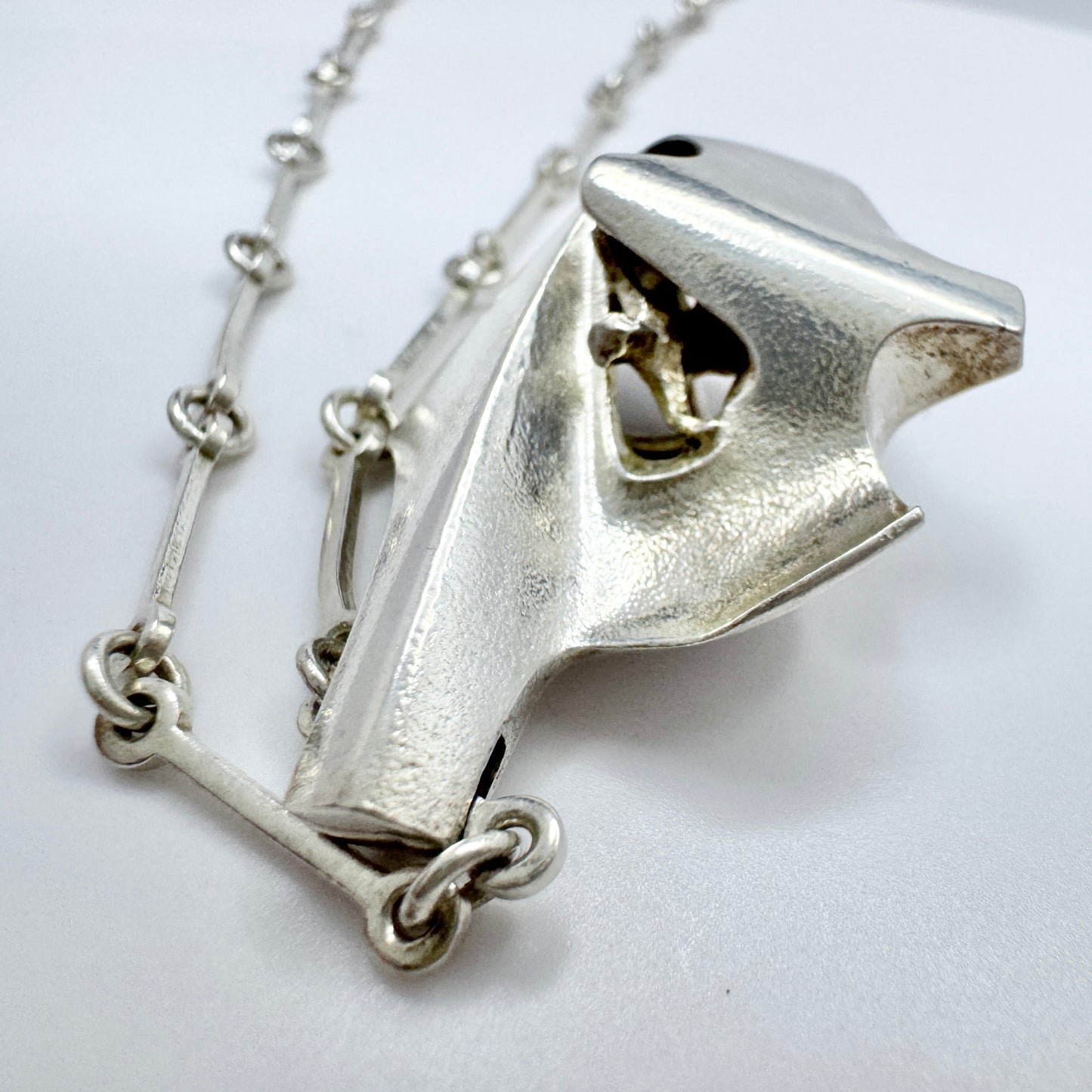 Björn Weckström for Lapponia, Finland 1977. Vintage Sterling Silver Pendant Necklace. Design Augria