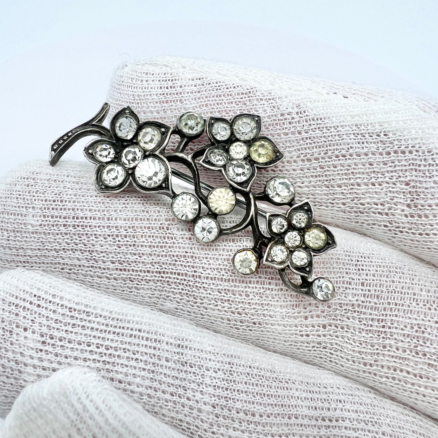 Knoll & Pregizer, Germany early 1900s. Solid Silver Paste Brooch.