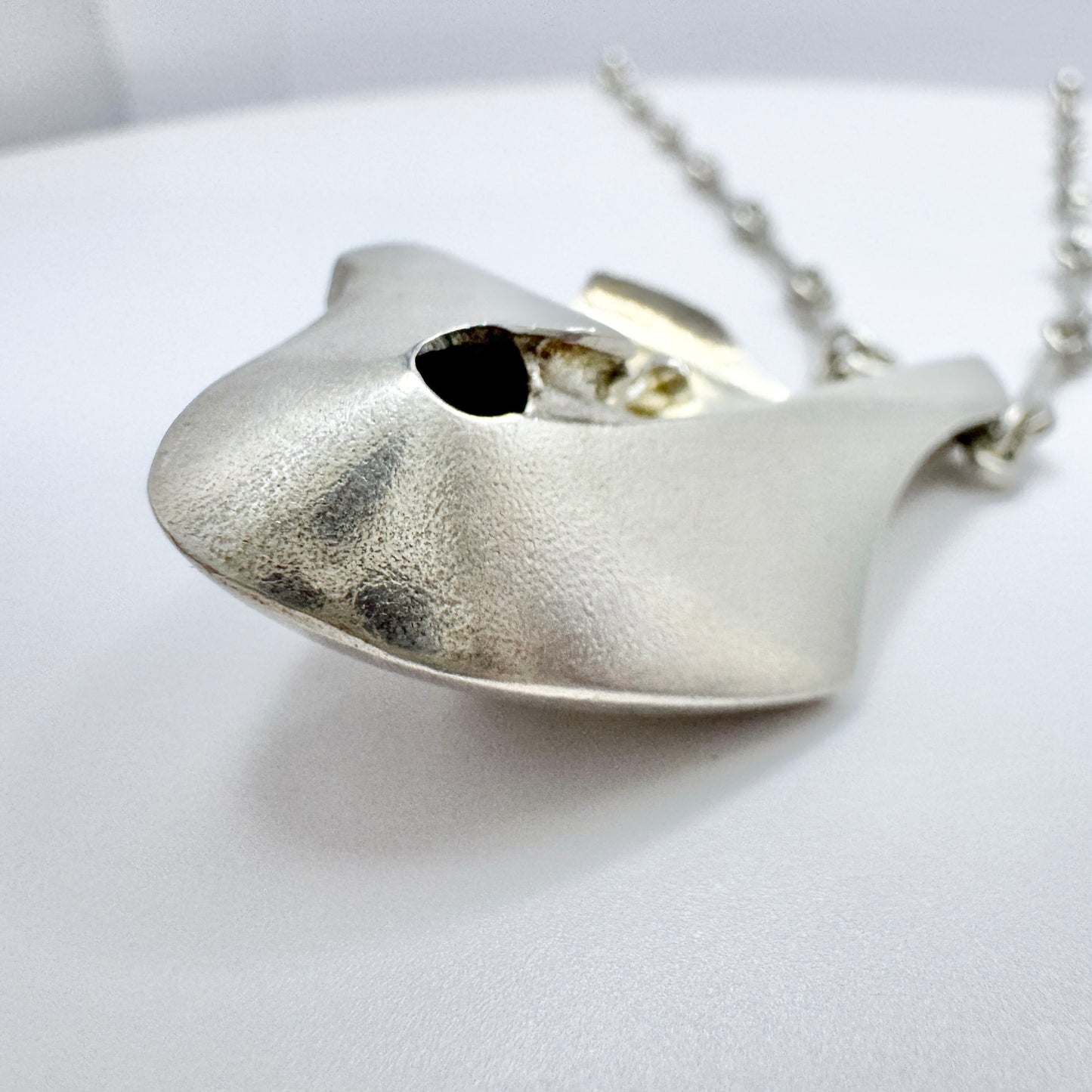 Björn Weckström for Lapponia, Finland 1977. Vintage Sterling Silver Pendant Necklace. Design Augria