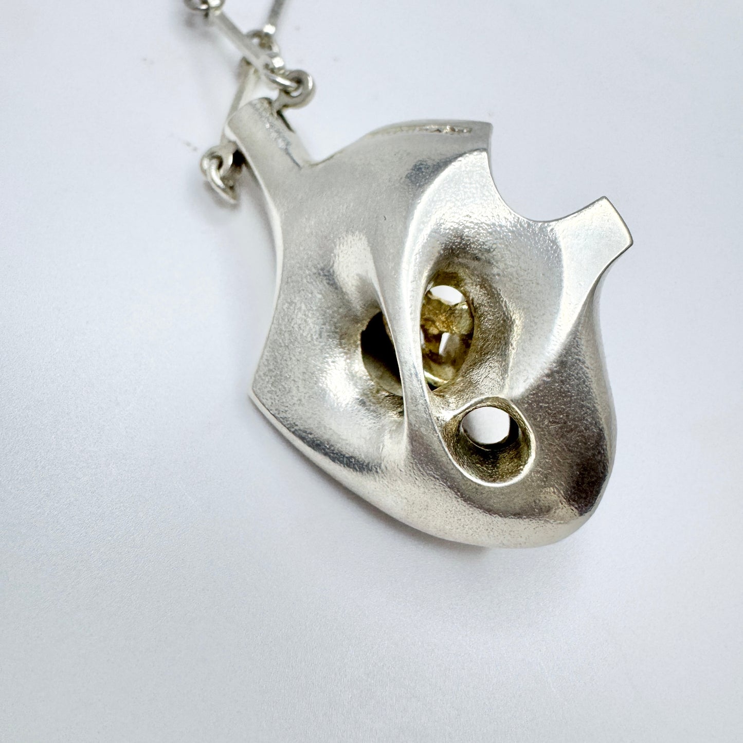 Björn Weckström for Lapponia, Finland 1977. Vintage Sterling Silver Pendant Necklace. Design Augria