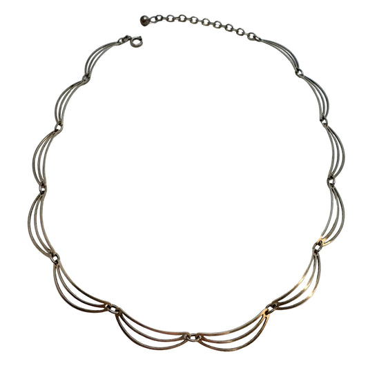 Friedrich Binder, Germany. Vintage Solid Silver Necklace.