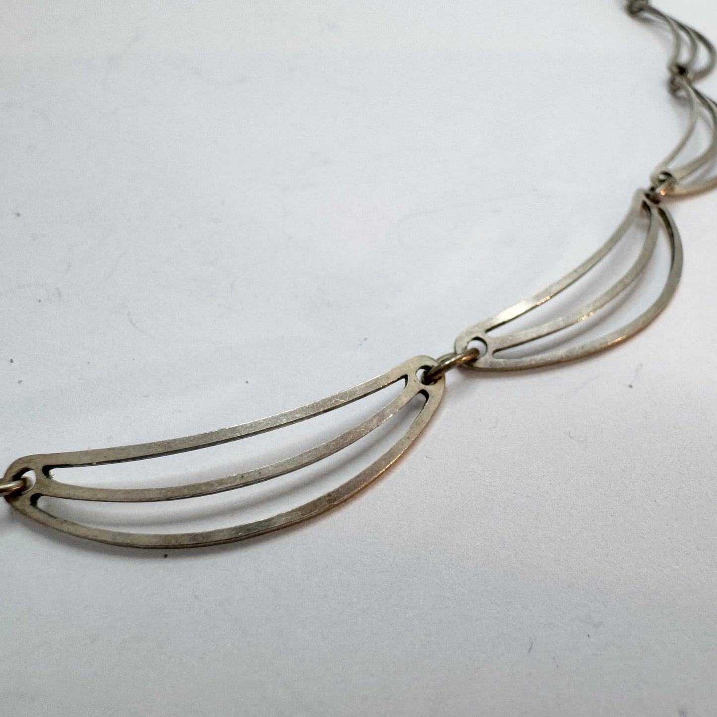 Friedrich Binder, Germany. Vintage Solid Silver Necklace.
