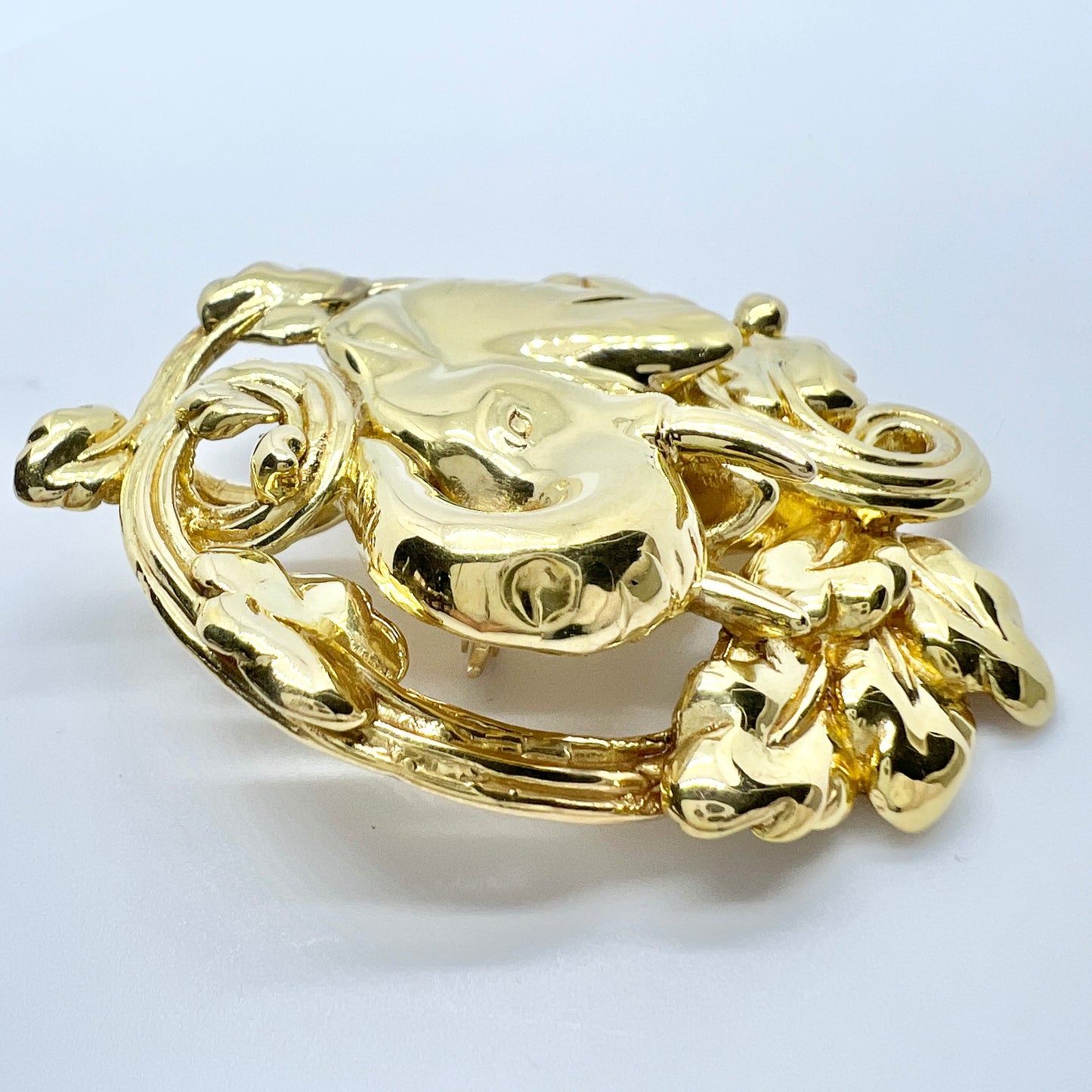 Chimento, Italy. Vintage Large 18k Gold Elephant Pendant with Brooch Pin.
