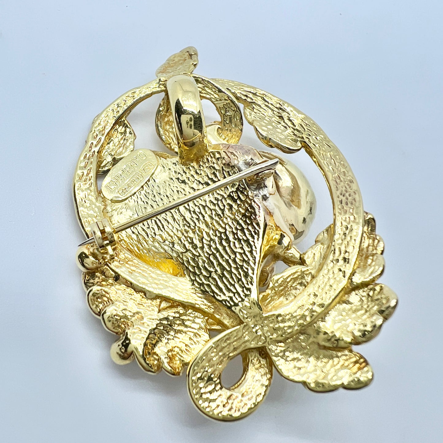 Chimento, Italy. Vintage Large 18k Gold Elephant Pendant with Brooch Pin.