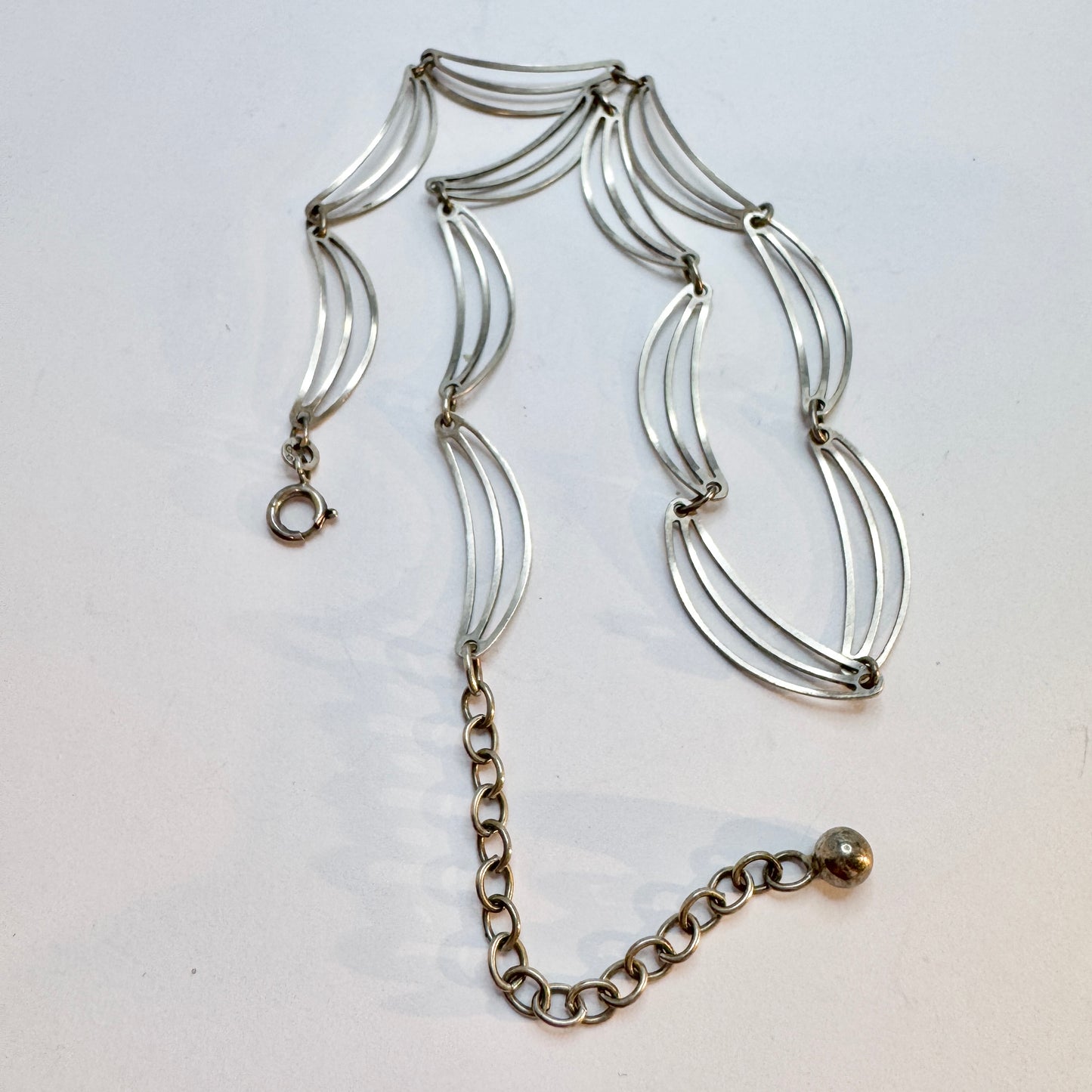 Friedrich Binder, Germany. Vintage Solid Silver Necklace.