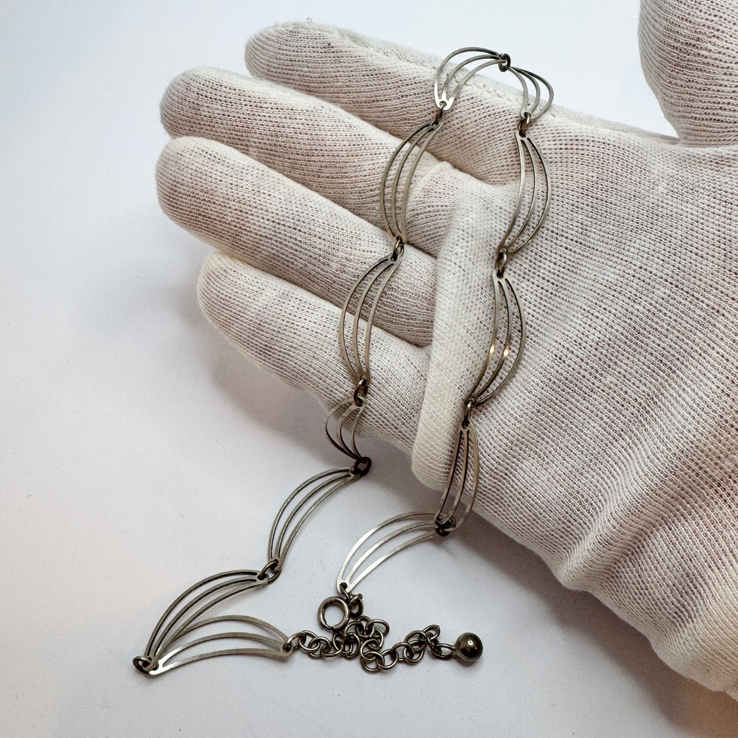 Friedrich Binder, Germany. Vintage Solid Silver Necklace.