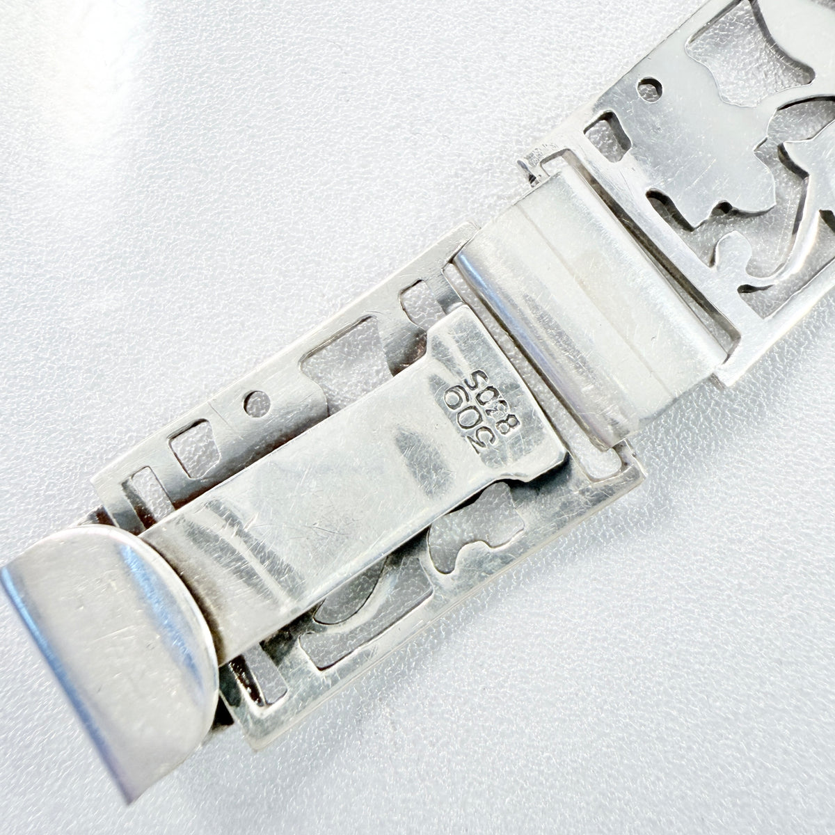 Denmark ca 1950s. Solid Silver Flower Bracelet.