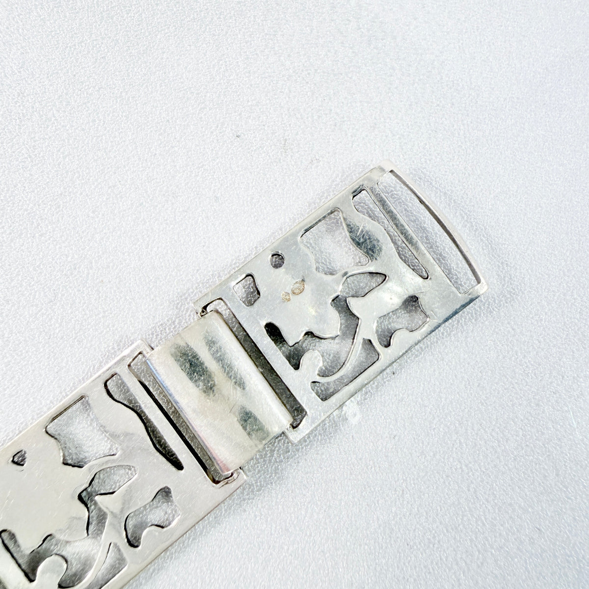 Denmark ca 1950s. Solid Silver Flower Bracelet.