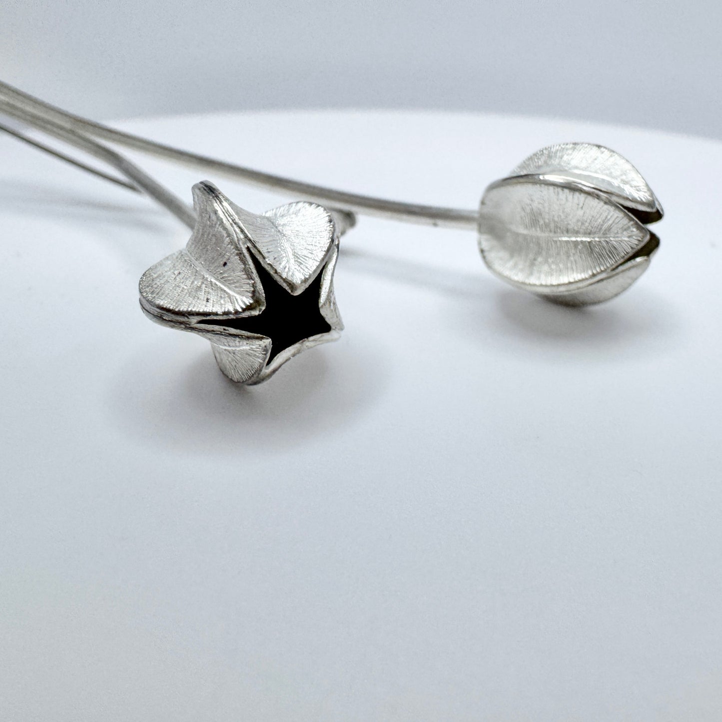 Kalevala Koru, Finland. Large Sterling Silver Snow Flower Brooch.