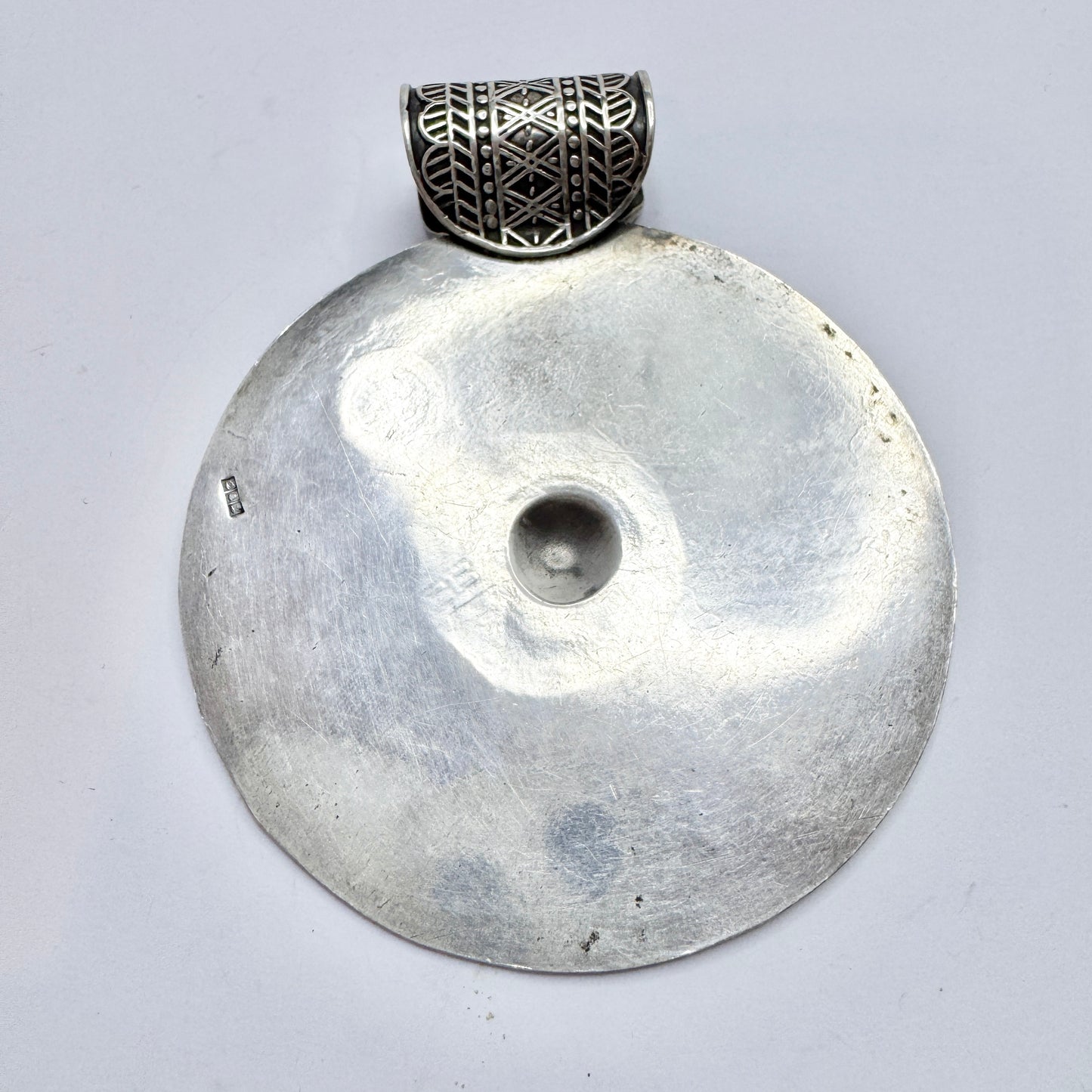 Egypt. Very Large Vintage Solid Silver Pendant.