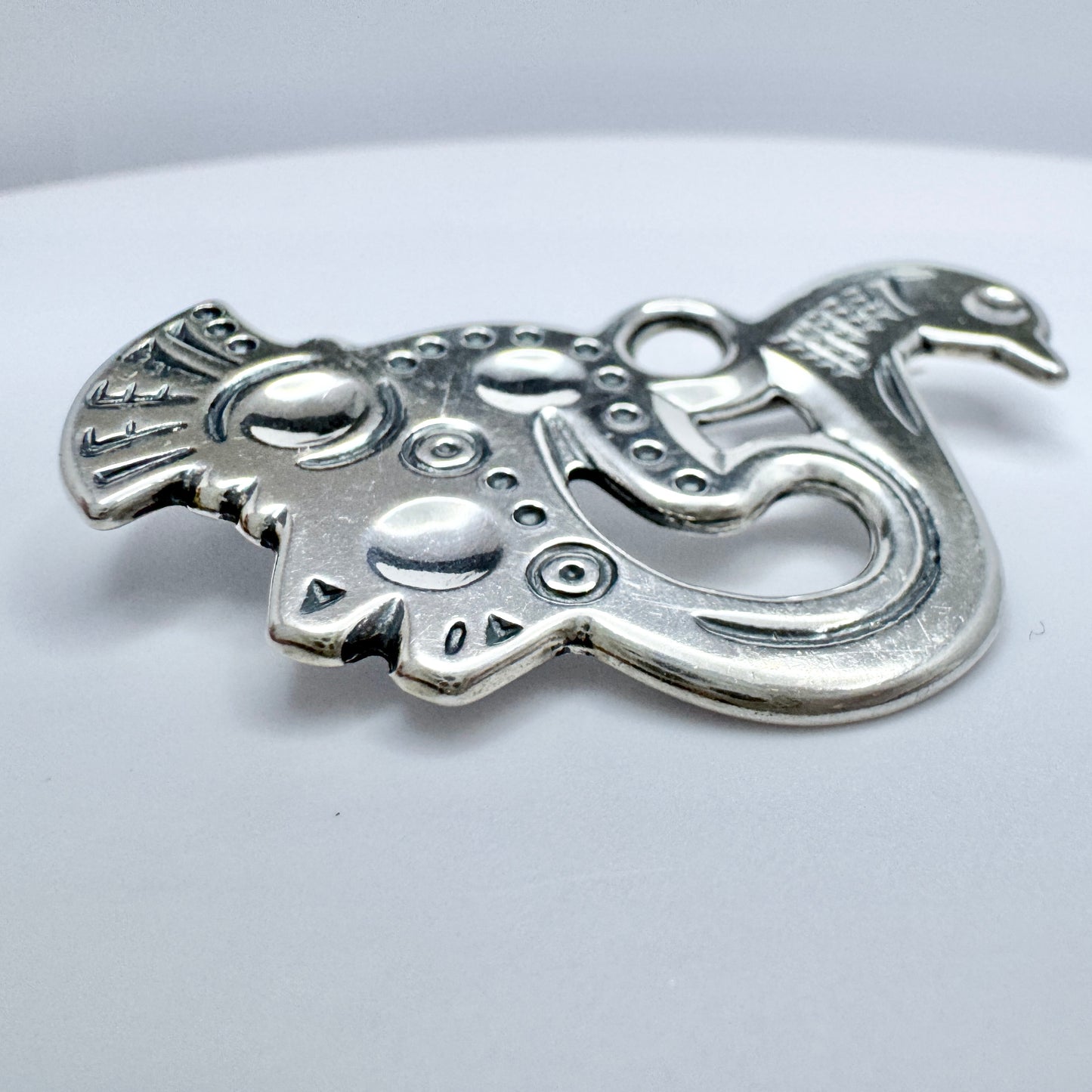 Kalevala Koru, Finland 1989. Vintage Sterling Silver Bird Brooch.