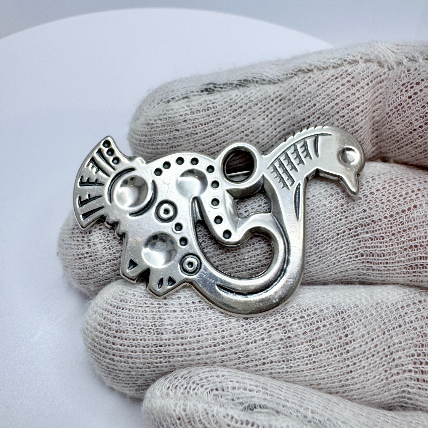 Kalevala Koru, Finland 1989. Vintage Sterling Silver Bird Brooch.