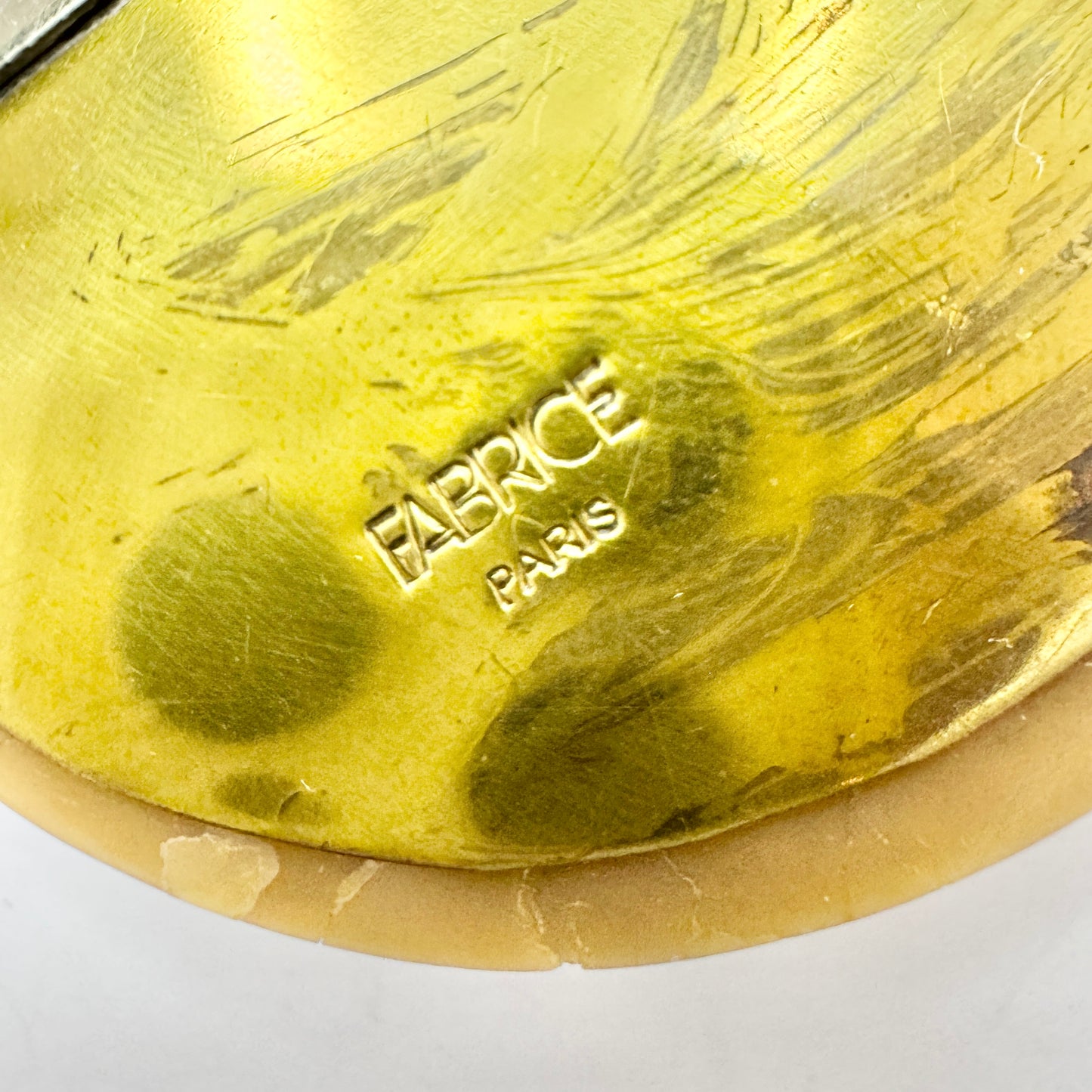 Fabrice, Paris. Large Vintage Metal and MoP Brooch.